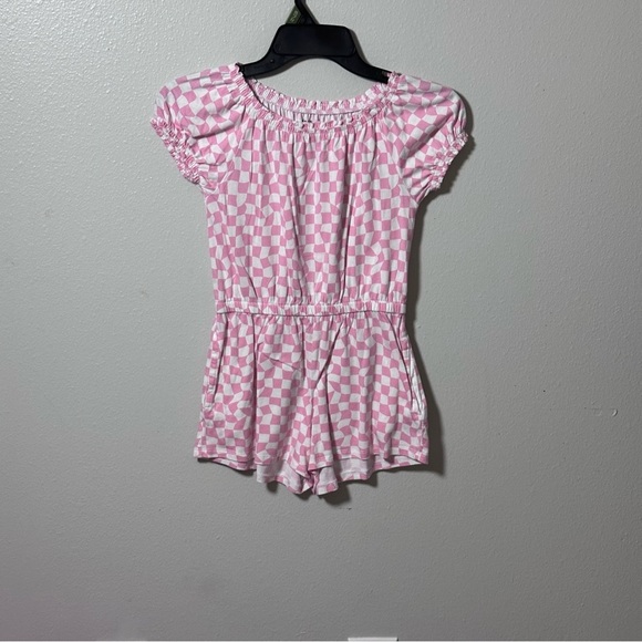Girl's Old Navy Kids Pink/white Checkered Romper size M (8) - Picture 1 of 7
